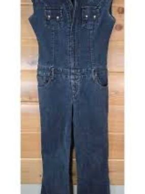 No Boundaries Dark Blue Denim Boot Cut Jumpsuit